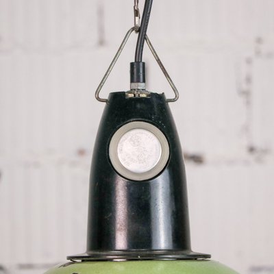Industrial Green Suspension Lamp, Soviet Union, 1970s for sale at