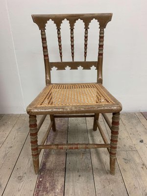 Antique English Side Chair with Moorish Styling