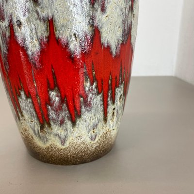 Large Zig Zag Lora Pottery Fat Lava Vase by Scheurich, 1970s Large Zig Zag Lora Pottery Fat Lava Vase by Scheurich, 1970s