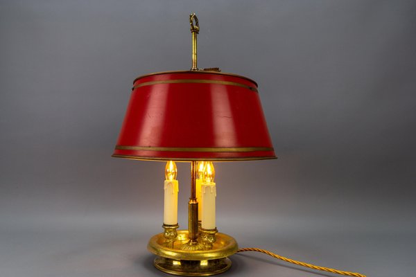 Stunning Vintage Orange & Gold Tole Metal Lamp