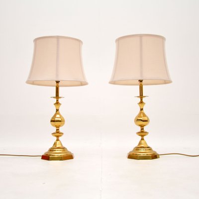Vintage Brass Table Lamps, 1970s, Set of 2 for sale at Pamono