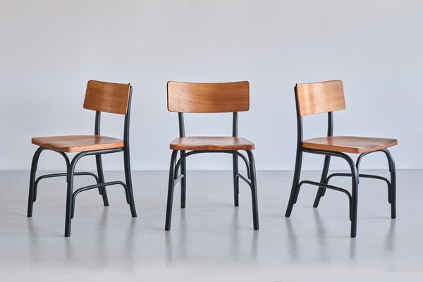 Husum Chairs in Elm by Frits Schlegel for Fritz Hansen, Denmark 