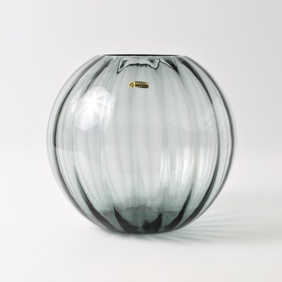 Optic Grey Glass Ball Vase by Wilhelm Wagenfeld for WMF, 1960s for 
