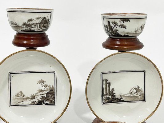 18th Century Meissen Cups and Saucers, Set of 18 for sale at Pamono