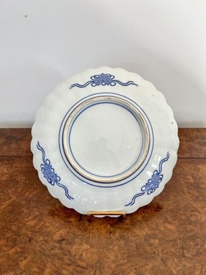 Antique Japanese Blue and White Imari Scalloped Edge Plate, 1900
