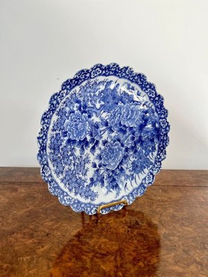 Antique Japanese Blue and White Imari Scalloped Edge Plate, 1900