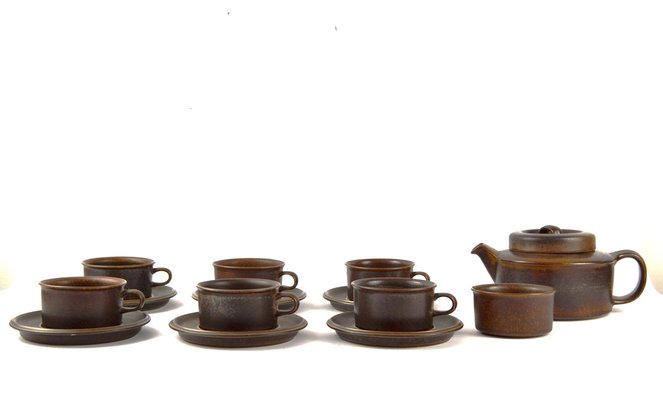 Arabia Ruska Coffee Service by Ulla Procope, 1960s, Set of 19 for