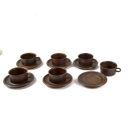 Arabia Ruska Coffee Service by Ulla Procope, 1960s, Set of 19 for