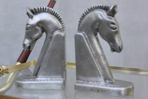 Etain 95 Horse Head Bookends, 1960s, Set of 2 for sale at Pamono