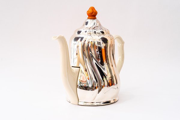 Cafetera termo vintage de cerámica con tapa de metal, Alemania, años 50 en  venta en Pamono