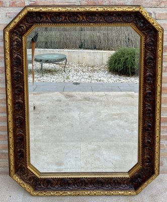 Specchio da Parete Decorativo con Bordo a Onda, Specchio da Appendere Orizzontale e Verticale, Specchio Vintage d'oro per Bagno, Camera da Letto, Ingresso