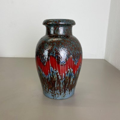 German Zig Zag Lora Pottery Fat Lava Vase from Scheurich