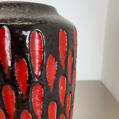 Large Pottery Fat Lava Strawberry 517-38 Floor Vase from