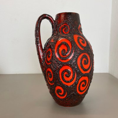 【特大】 Fat Lava Scheurich 495-48 Large Pottery Fat Lava Super Glaze Floor Vase from Scheurich