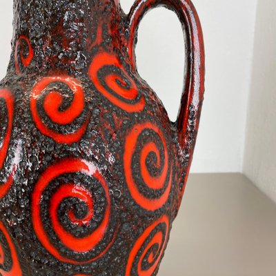 【特大】 Fat Lava Scheurich 495-48 Large Pottery Fat Lava Super Glaze Floor Vase from Scheurich