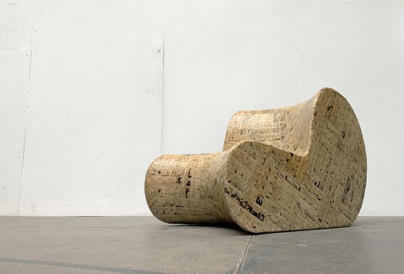 Postmodern Recycled Paper and Card Chair with Comics by Victoria Morris for Paperworx Richard Morris Furniture