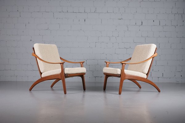 Lean Back Teak Armchairs by Arne Hovmand Olsen for P. Mikkelsen