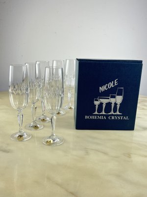 Copas de Cristal para Champagne Leaves 6 Piezas Bohemia