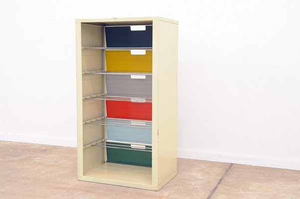 Mid Century Colour Sheet Metal Shoe Rack Eastern Bloc 1960s for sale at Pamono