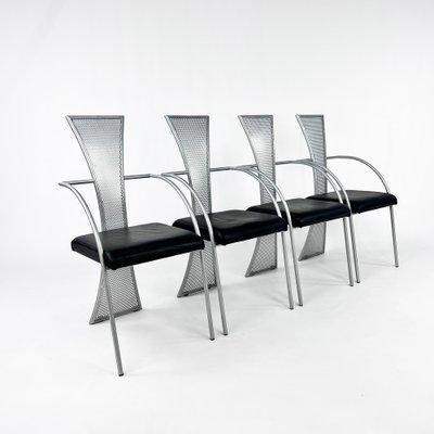 Stainless steel and leather chairs sale