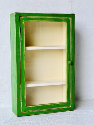Vintage Wall Cabinet with Glass Door
