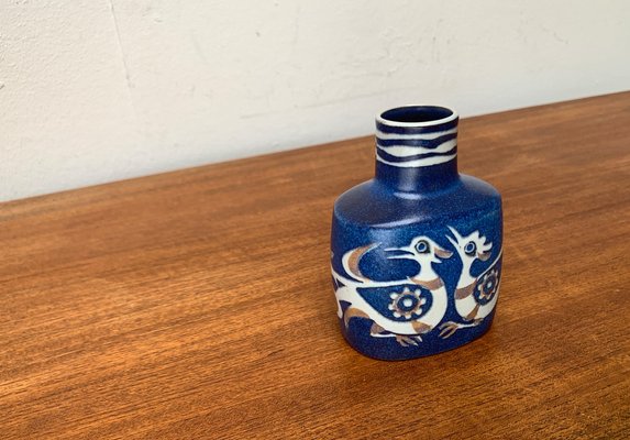 Mid-Century Danish Porcelain Baca Line Vase with Bird Design by