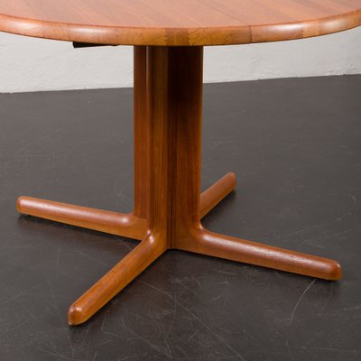 Vintage Danish Round Extension Table in Teak 1960s