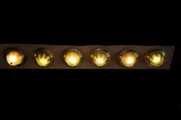 Faretto A Soffitto Qazqa Vidro Art Déco – 1 Luce, Verde, Attacco E14, Lunghezza 10 Cm, Per Soggiorno E Camera