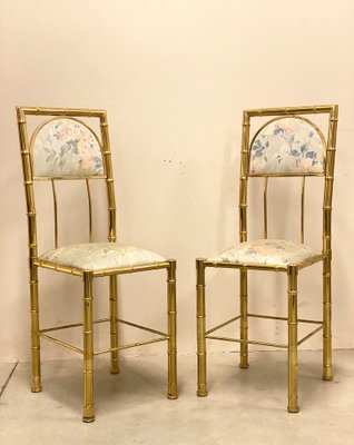 Chairs in Faux Bamboo & Brass from Maison Baguès, 1970s, Set of 6 for sale  at Pamono