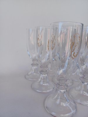 19th Century Champagne Flutes in Val Saint Lambert Crystal, Set of 12 for  sale at Pamono