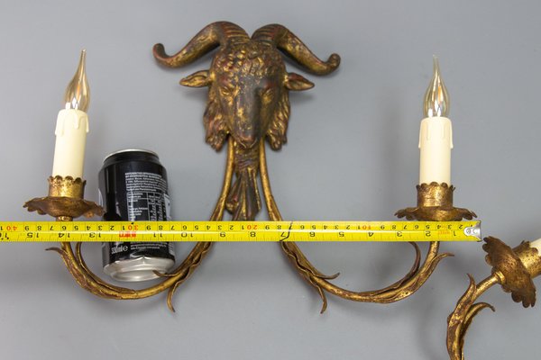 Set of Eight of Italian Iron Tole and Gilt Wood Sconces Priced per Pair Set of Eight of Italian Iron Tole and Gilt Wood Sconces Priced per Pair