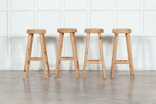 Mid Century Pine Artists Stools in the style of Charlotte Perriand Set of 4