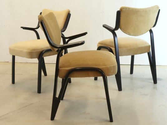 Vintage Fehrbellin Armchair in Wood Fabric for sale at Pamono