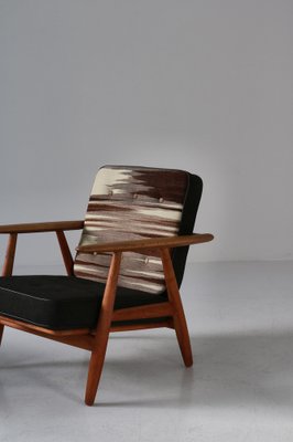 Set of Danish Modern Ge-240 Lounge Chairs in Oak attributed to