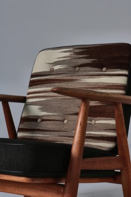 Set of Danish Modern Ge-240 Lounge Chairs in Oak attributed to