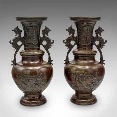 Japanese Bronze Vases, 1850s, Set of 2 for sale at Pamono