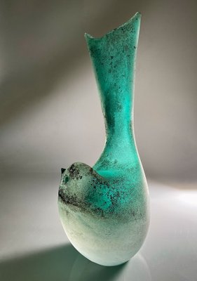 Cenedese Scavo Glass Vase ガラス ベース ムラーノ青 Cenedese Scavo Glass Vase ガラス ベース ムラーノ青