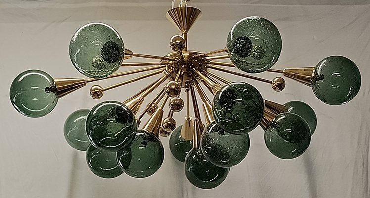 銀座買取 Italy Murano Grass Sputnik Chandelier 1960s ムラノグラス