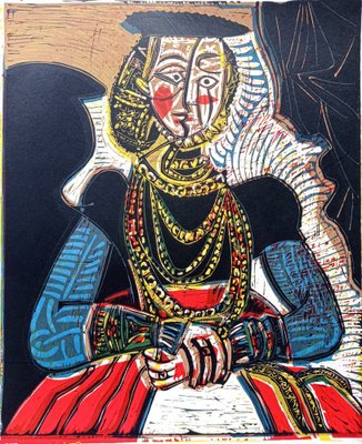 Pablo Picasso, Bust of Girl After Cranach, 1950s, Linocut for sale