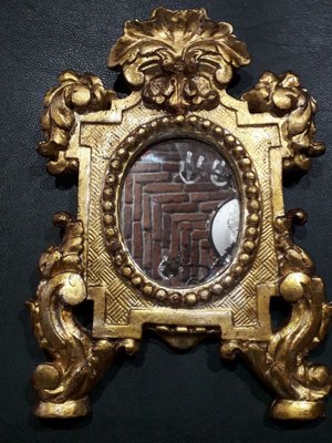 Antico specchio a mano in ottone - La Madonnina