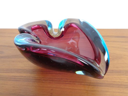 Large Sommerso Murano Glass Ashtray by Flavio Poli, Italy, 1960s