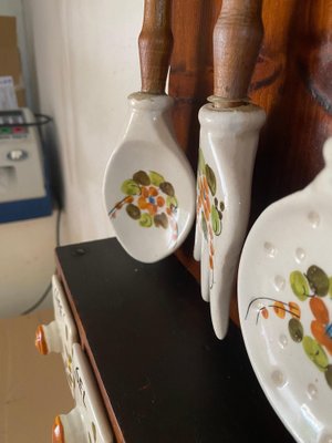Zuccheriera In Ceramica 4x4 Con Coperchio E Cucchiaio - Motivo Girasole E Ape Per Cucina