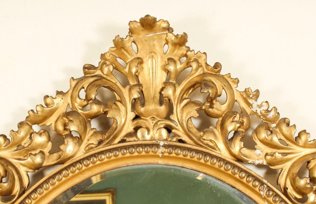 Specchio Decorativo Rotondo Oro 30 Cm - Stile Antico Con Bordo A Cuore - Vassoio Multiuso Funerom