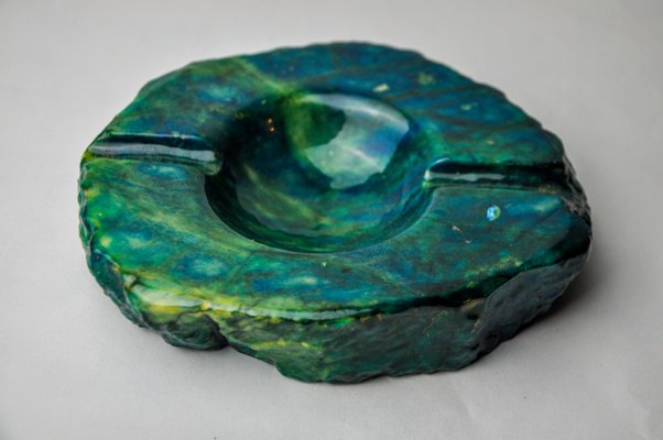 Turquoise Alabaster Ashtray attributed to Romano Bianchi