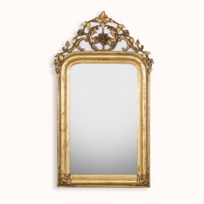French 19th Century Gold Gilt Louis Philippe Mirror with Arched