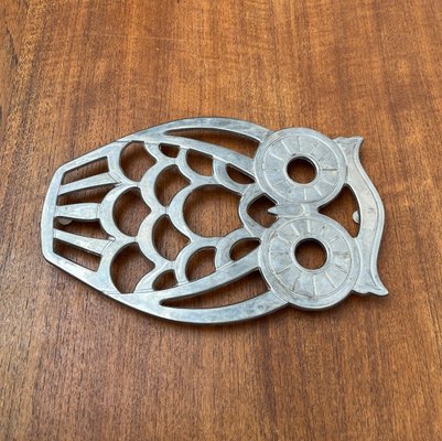 STCREE Sottopentola in ghisa a forma di gufo, per cucina e tavolo da pranzo, 15 x 18,5 cm, con pioli/piedini in gomma, decorativo, design rustico vintage TQGJST31