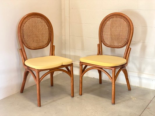 Sedie in bambù in paglia di Vienna di Gervasoni, set di