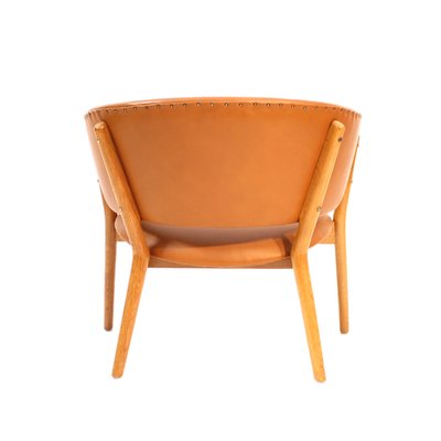 Oak and Leather Nd83 Chair by Nanna Ditzel for Søren Willadsen, 1960s