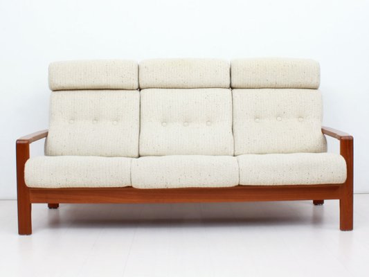 Danish Teak 3 Seater Sofa With Wool Upholstery 1960s For At Pamono Danish Teak 3 Seater Sofa With Wool Upholstery 1960s 1