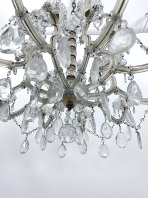 Orecchini Lampadario Cristallo Retrò 7 Cm Vetro Strass Argento Vintage